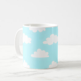 Blue Sky with Clouds Print Coffee Cup Mug Kaffeetasse