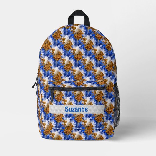 Blue Sky Wolken Abstraktes Muster Personalisiert Bedruckter Rucksack (Vorderseite)