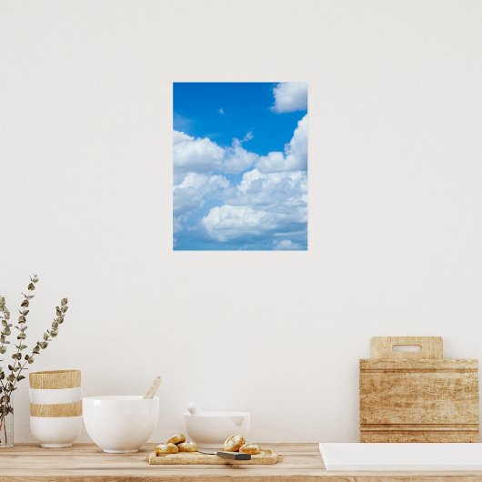 Blue Sky Wolken Hintergrund Himmel Design Poster (Küche)