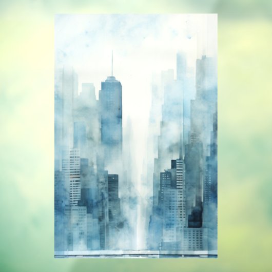 Blue Skyline Fensteraufkleber (Blatt 3)