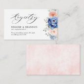 Blue Slate Dusty Blush Pink Wedding Registry Begleitkarte (Vorne/Hinten)