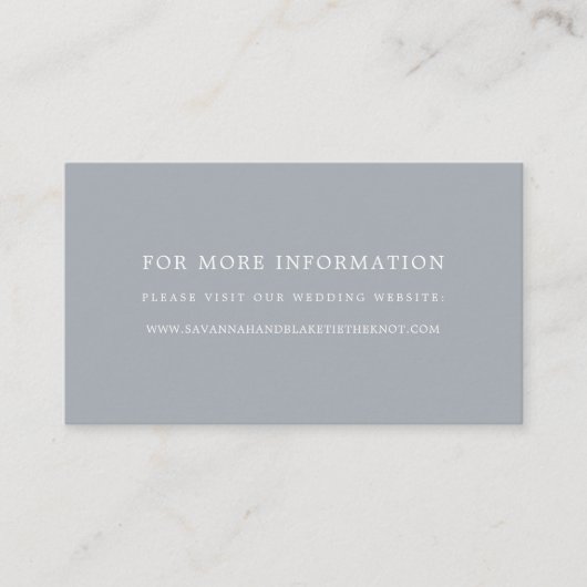 Blue Slate Wedding Website Cards Begleitkarte (Vorderseite)
