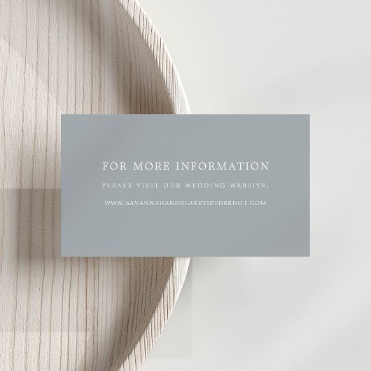 Blue Slate Wedding Website Cards Begleitkarte