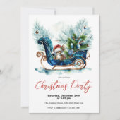 Blue Sled Baby Rentier Einladung (Vorderseite)