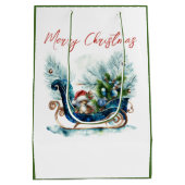 Blue Sled Baby Rentier Mittlere Geschenktüte (Rückseite)