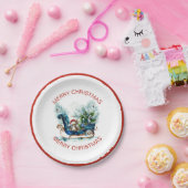 Blue Sled Baby Rentier Pappteller (Party)