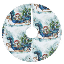 Blue Sled Baby Rentier Polyester Weihnachtsbaumdecke