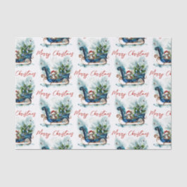 Blue Sled Baby Rentier Seidenpapier