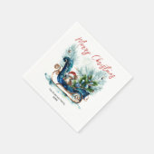 Blue Sled Baby Rentier Weihnachten Serviette (Ecke)