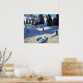 Blue Sledge Belle Plagne Poster (Küche)