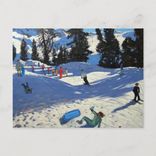 Blue Sledge Belle Plagne Postkarte (Vorderseite)