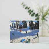 Blue Sledge Belle Plagne Postkarte (Stehend Vorderseite)