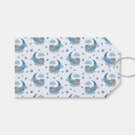 Blue Sleeping Baby Bear auf Mondwolken & Sternen Geschenkanhänger