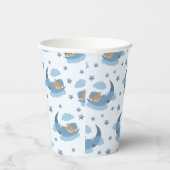 Blue Sleeping Baby Bear auf Mondwolken & Sternen Pappbecher (Rechts)