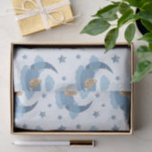 Blue Sleeping Baby Bear auf Mondwolken & Sternen Seidenpapier (Geschenk)