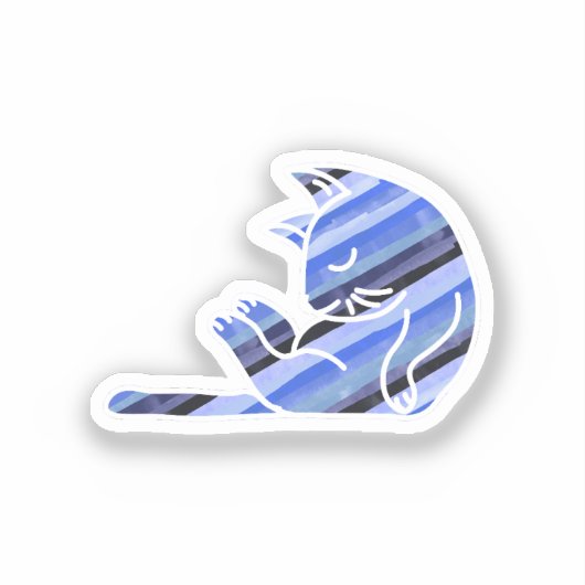 Blue sleeping cat aufkleber (Vorderseite)