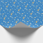 Blue Sleepy Moon Geschenkpapier (Ecke)