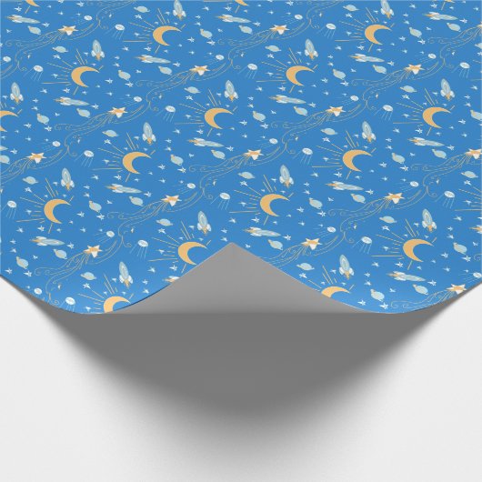 Blue Sleepy Moon Geschenkpapier (Ecke)