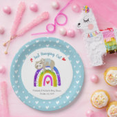 Blue Sloths Boho Rainbow Modern Boy Baby Shooter Pappteller (Party)