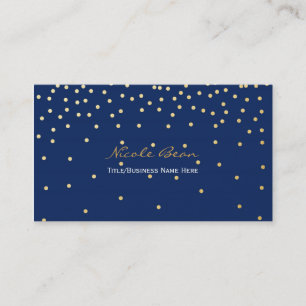 Blue Small Gold Foil Confetti Dos Business Card Visitenkarte