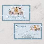 Blue Small Hunde Paw Pet Sitter Ernennung Visitenkarte (Vorne/Hinten)
