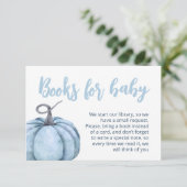 Blue Small Pumpkin Boy Baby Dusche Begleitkarte (Stehend Vorderseite)