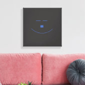 Blue Smile Face Wrapped Canvas Leinwanddruck (Insitu (Wohnzimmer))