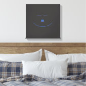 Blue Smile Face Wrapped Canvas Leinwanddruck (Insitu (Schlafzimmer))