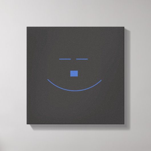 Blue Smile Face Wrapped Canvas Leinwanddruck (Vorderseite)