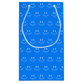 Blue Smile Pattern Geschenktasche Kleine Geschenktüte (Rückseite)