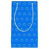 Blue Smile Pattern Geschenktasche Kleine Geschenktüte (Vorderseite)