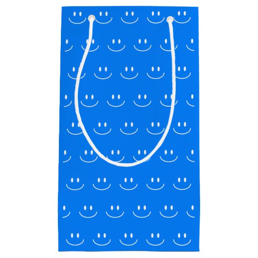 Blue Smile Pattern Geschenktasche Kleine Geschenktüte (Vorderseite)