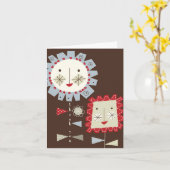 Blue smiling flower note card karte (Gelbe Blume)