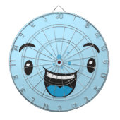 Blue Smiling Kawaii Face Dart Board Dartscheibe (vorne)