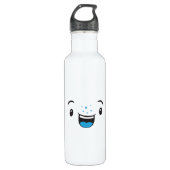 Blue Smiling Kawaii Face Edelstahlflasche (Vorderseite)