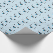 Blue Smiling Kawaii Face Gift Wrap Geschenkpapier (Ecke)
