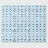 Blue Smiling Kawaii Face Gift Wrap Geschenkpapier (Flach)