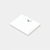 Blue Smiling Kawaii Face Mitteilungskarten Post-it Klebezettel (angewinkelt)