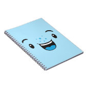 Blue Smiling Kawaii Face Notebook Notizblock (Rechte Seite)
