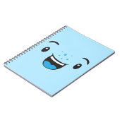 Blue Smiling Kawaii Face Notebook Notizblock (Linke Seite)