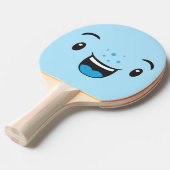 Blue Smiling Kawaii Face Ping Pong Paddle Tischtennis Schläger (Vorderseite)