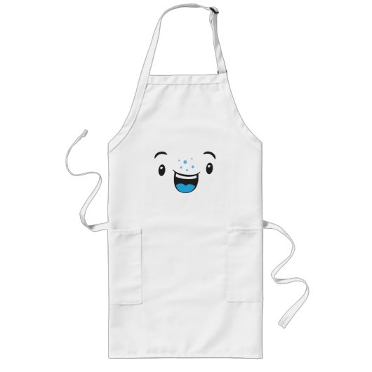 Blue Smiling Kawaii Face Schürze (Vorne)