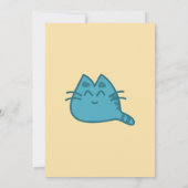 Blue Smilly Kitty Cat Baby Shower Einladung (Rückseite)