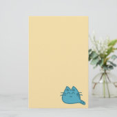 Blue Smilly Kitty Cat Briefpapier (Stehend Vorderseite)