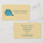 Blue Smilly Kitty Cat Visitenkarte (Vorne/Hinten)