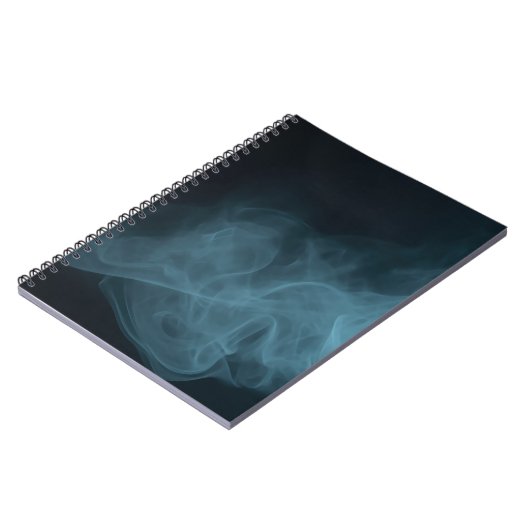 Blue Smoke on Black Abstract Art Notebook Notizblock (Linke Seite)