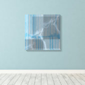 Blue Smoke & Stripes Canvas Art Leinwanddruck (Insitu (Holzboden))