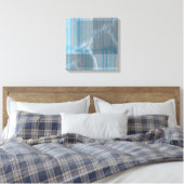 Blue Smoke & Stripes Canvas Art Leinwanddruck (Insitu (Schlafzimmer))