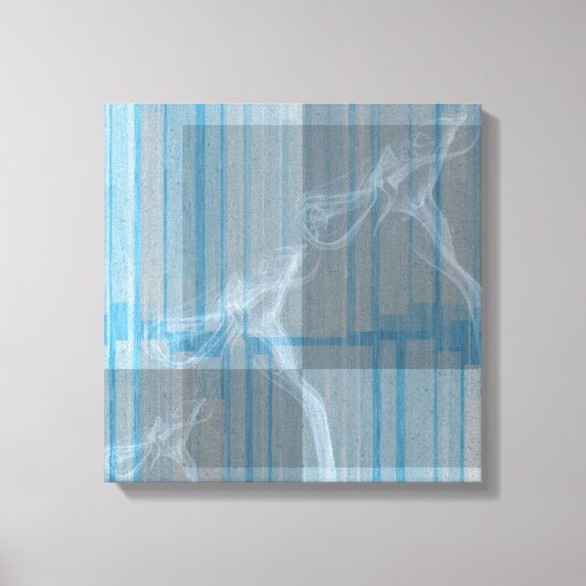 Blue Smoke & Stripes Canvas Art Leinwanddruck (Vorderseite)