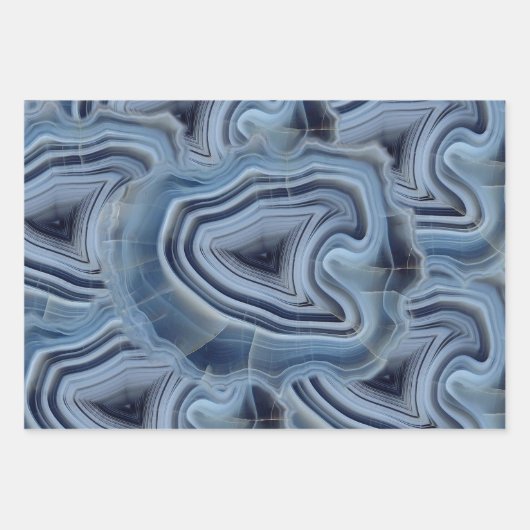 Blue Smoky Agate Geode Geschenkpapier Set (Vorderseite 3)